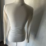 True Religion  White Ruched Long Sleeve Blouse Photo 3