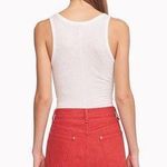 Rag and Bone Red Denim Raw Hem Mini Skirt Photo 7