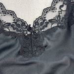 Maidenform Vtg 34 US S Babydoll Black Top Satin Lace Fairycore Coquette Festival Photo 2