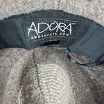 Adora Fedora Hat One Size Taupe Brown Wool Blend Felt Stripe Adjustable‎ Casual Photo 6