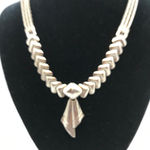 American Vintage Vintage Silver Bow Art Deco Statement Chain Necklace Photo 5