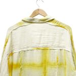 Free People We The Free Top Washed Away Yellow Windowpane Tie Dye Shirt Size XS Photo 5