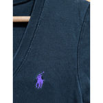 Ralph Lauren  Sport V Neck Tee M Black Purple Pony Logo 100% Cotton Casual Top Photo 1
