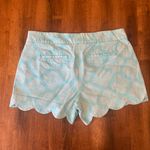 Crown & Ivy Shorts 10 Aqua and White High Waist Scalloped Hem Pockets Photo 6