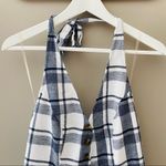 American Eagle  Plaid Print Romper Blue Sz Small Photo 6