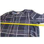 Loft  Outlet Womens Long Sleeve Dress Shirt‎ Large Petite Plaid Multicolor V-neck Photo 5