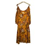 Moulinette Soeurs ‎ Cara Cara Silk Smocked Cold Shoulder Midi Dress Sz 6 Floral Photo 1