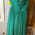 Hebeos Elegant Teal Embellished Gown Photo 0