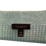 Talbots waffle knit long sleeve cuffed crew neck XS wool blend sweater Photo 1