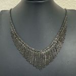 Unsigned Black Rhinestones Waterfall Fringe Necklace 18g. Photo 1