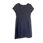 Orla Kiely Black Wool Short Sleeve Pleated Knee Length Sheath Dress Size 3 Photo 2