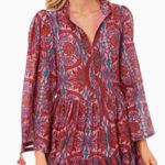 💕OLIPHANT💕 Yoke Long Sleeve Mini Dress ~ Monaco Rose Print Large Photo 2