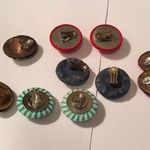 Lot Of 5 Costume Earrings Fabric Vintage Though Modern Clip On Clipon Variety Photo 6