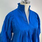 Never A Wallflower High Neck Top Purple Windowpane Cotton Blue Size XS Photo 1