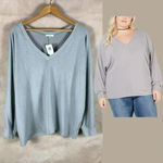 Soprano Plus Size Cozy Hacci Dolman Top Gray NWT 2X Photo 1
