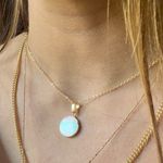 Minimalist Natural Pearl Shell 14k Gold Necklace‎ Gold Photo 3