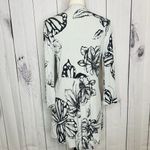 CAbi Front Tie Long Cardigan Size M Blue Knit Floral Duster Lightweight Photo 8