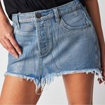 One Teaspoon Free People Blue Future Junkyard Micro Mini Skirt 25 Shimmer Fray Photo 4