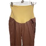 BLANK NYC  Maternity Faux Leather Skinny Pants Sz 27 Belly Band Maroon Burgundy Photo 1