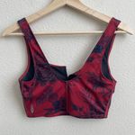 Free People Red Blue Floral V Neck Ashford Lose Control Workout Sports Bra Top Photo 7