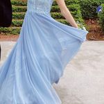 Macy's Dusty Blue Prom Dress Photo 0