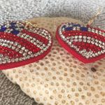 Patriotic Rhinestone Earrings Heart Labor Day July 4th Veterans Memori… Photo 7
