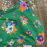 frankie's bikinis Frankie’s Bikinis Green Floral Oliver One Shoulder Bikini Top Meadow M NWT Photo 3