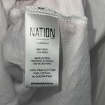 Nation Ltd Womens Puff Sleeves V-Neck Slub Pima Cotton Long Sleeve Top White XS Photo 5