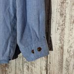 Vintage 80’s Folk Embroidery Button Front Shirt Chambray Large Christmas Grandma Blue Photo 12