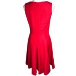 Grace Dresses Linen Blend Knee Length Fit & Flare Tank Dress Red Size 4 Photo 3