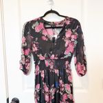 Spy Zone Womens Floral Sheer Whimsigoth Tiered Maxi Dress Sz Small Boho Romance Photo 1