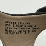 Aetrex  Jillian Size 9.5 Leather Sandals Navy Braided Quarter Strap Arch Support Photo 6