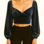 Nordstrom Lush Size Medium Blue Velvet Top. Photo 0