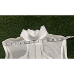 Kira Kira White Structured Mesh Panel Bodycon Dress Mock Neck Slit Bandage XS Photo 8