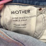 MOTHER High Waisted Rider Ankle Fray Party Like a Pirate Jeans Size 30 Blue Photo 9