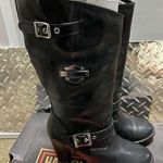HARLEY DAVIDSON Womens 7.5 Leather TIFF Riding Boots Motorcycle Biker Western Black Photo 0