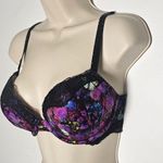 Victoria's Secret Shine Strap Lace Trim Push-Up Bra / Moody Floral / Size 32DD Photo 2