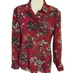 Vtg 90s Leslie Faye Equestrian button down blouse Size 10P Photo 0
