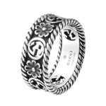 Gucci Interlocking Silver Ring Size 7.5 Photo 0