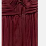 ZARA NWT LONG CROSSED BACK JUMPSUIT Chiffon Fabric Small Bloggers Fave Burgundy Photo 8