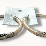 Free People  Whitney Hoops Neutral Silver NWT Western Bohemian Earrings Stones Photo 5