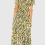 Mac Duggal  8232 Short Sleeve Micro Ruffle Tea Length Dress Size 16 C0 Photo 6