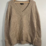 Banana Republic  alpaca linen cuffed fluffy relaxed v-neck sweater size Medium Photo 0