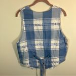 ✨ Vintage Ride Blue White Plaid Western Vest Medium Nepal Photo 6