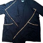 Ulla Popken Black Studded Light Weight Open Front Women’s Cardigan Black Size undefined Photo 1