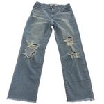 joe's jeans  Womens 27‎ Blue High Rise Straight Crop Distressed Ripped Denim Pants Photo 0