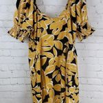 Who What Wear  Yellow Floral Linen Dress XL Photo 6