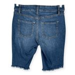 Style & Co Bermuda Jean Shorts Womens Size 2 Blue Stretch Denim Curvy Fit Frayed Photo 1