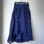 Petal and Pup  Amiri Navy Blue Lace High Low Midi Skirt S Photo 10