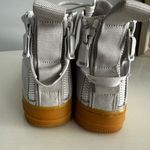 Nike  White and Brown Athletic Shoes with‎ Gum Sole Photo 4